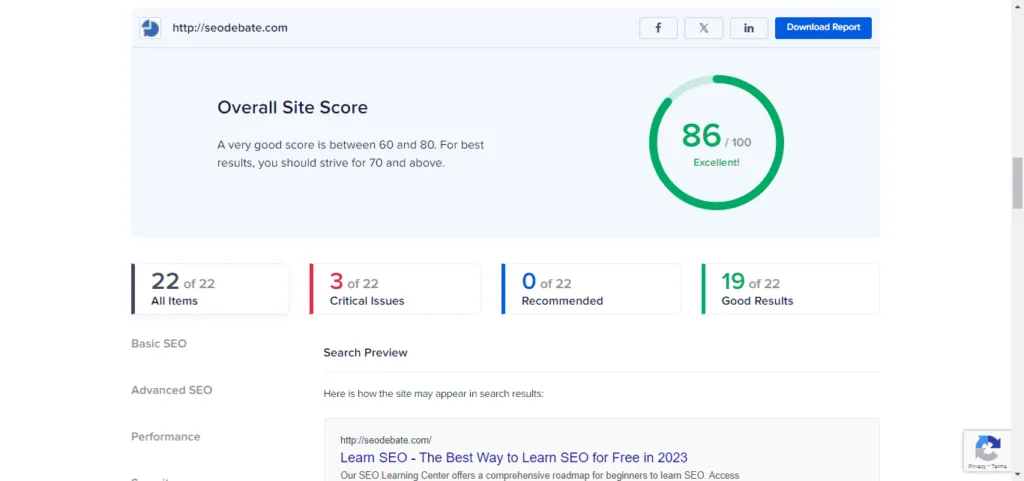 seo scan in tool